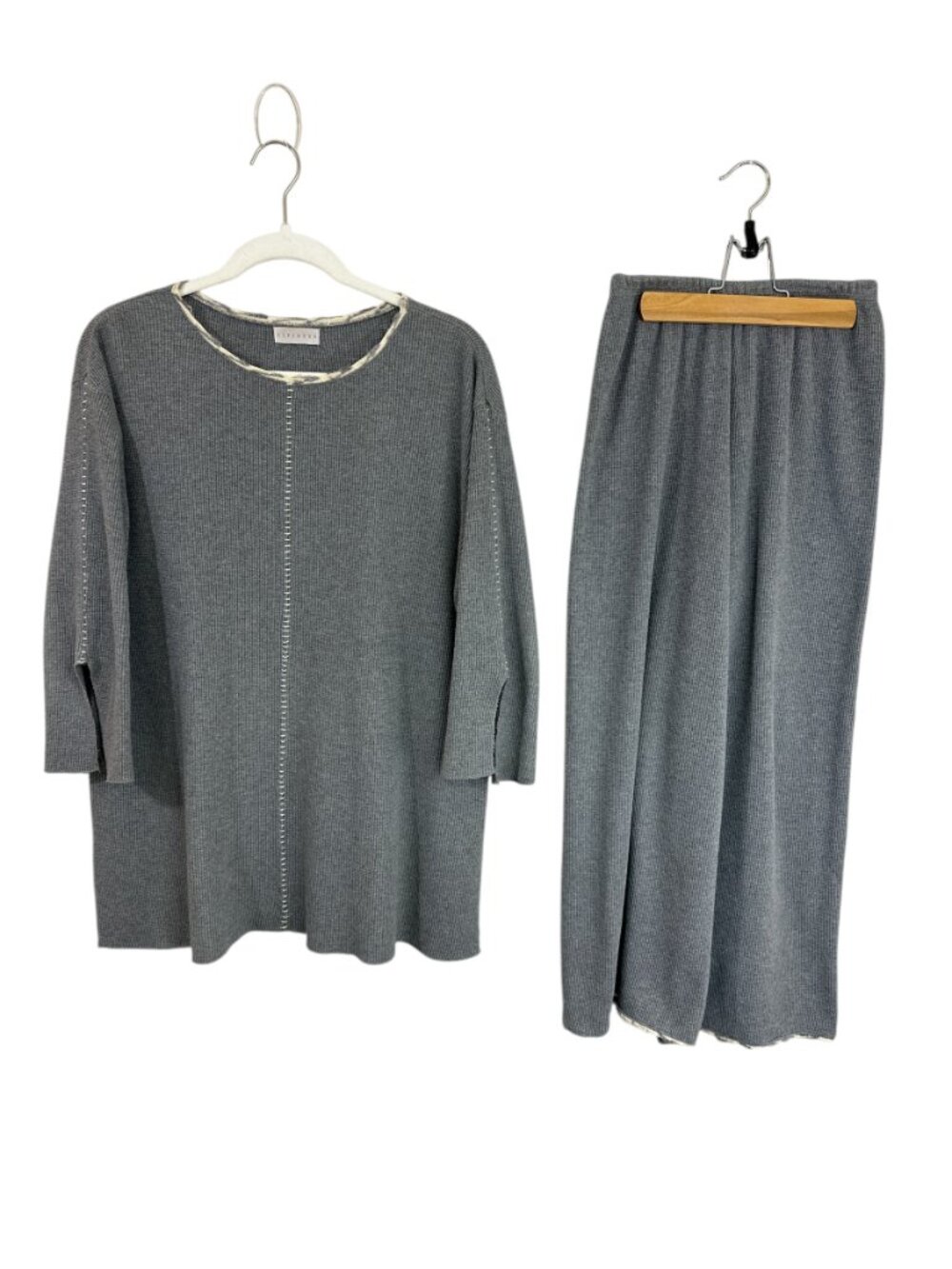 Fitigues Waffle Knit Set Top Bottom Womens sz S Oversized Comfort Lounge 2 Piece